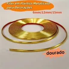 Fita metalizada Autoadesiva para decoracao de Pvc 6mm/12mm/15mm/20mm/27mm/35mm Com 5 Metros