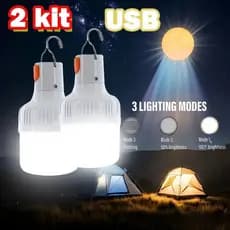 Kit 2/4/6 Lâmpadas LED Recarregáveis Luz Emergência Portátil Camping USB Luz Forte