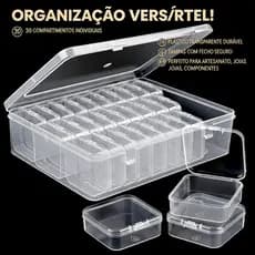 Porta Joia Personalizado Mini,Organizador Transparente com30 Divisórias para Joias, Pérolas, Bijuterias e Pequenos Itens