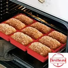 Torrado molde Retangular de  para Bolos Biscoitos e Chocolate com 9 Furos ；Livre de BPA; Amigável ao ambiente