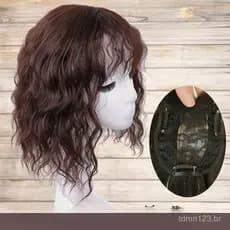 Topo Da Cabeça Remendo De Cabelo Falso Franja Encaracolado Simulação Permanente Aumentar O volume Fofo Invisível Cobertu