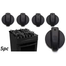 Kit 5un Botão de Fogão Itatiaia Preto - Compatível c/ Diversos Modelos
