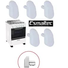 5 Botão Manipulo Para Fogão Esmaltec Veneza/Bahamas Branco