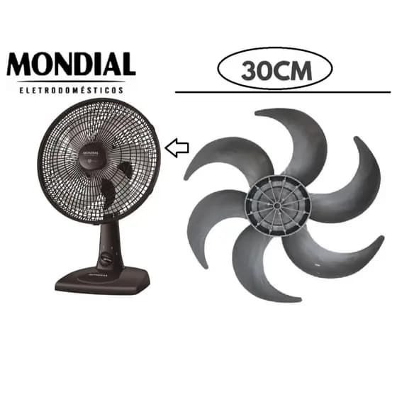 Helice Mondial 6 Pás 30cm Para Ventilador PRATA
