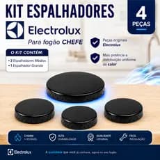 Espalhadores Tampa Fogão 4 Bocas 3 Médios 1 Grande Original Electrolux Chef 52sm