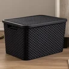 Caixa Eco Rattan Para guardar Brinquedos Roupas Cobertores Resistente Varios Tamanhos