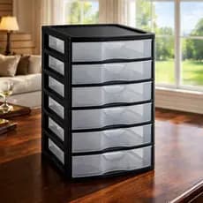 Gaveteiro Organizador Plástico com 6 Gavetas para Mesa e Escritório Compacto 34x19x18 cm