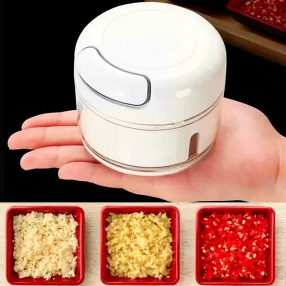 Mini Processador Triturador Alimentos Alho 170ml 2 Lâminas