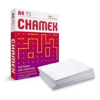 Papel A4 Sulfite Chamex 75g 500 Folhas - Branco | 1 Pacote, Kit com 2 ou 3