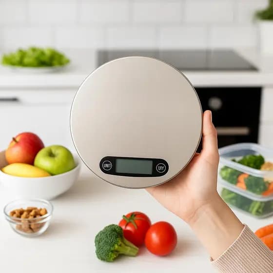 Balança de Cozinha Precisão Inox Redonda Capacidade 10kg