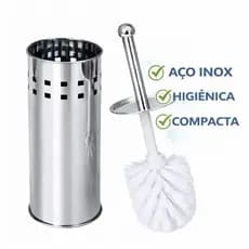 Escova Sanitaria Inox Limpeza Banheiro com suporte 1/2/3 unidades
