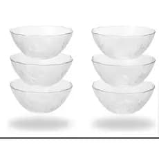 Jogo De Sobremesa Com 6 Tigela Bowl Em Vidro Petisco Cristal Decoração