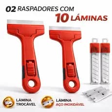 RASPADORES MULTIUSO PROFISSIONAL COM 10 LÂMINAS | REMOVE COLA, GRUDE , TINTA E RESÍDUOS