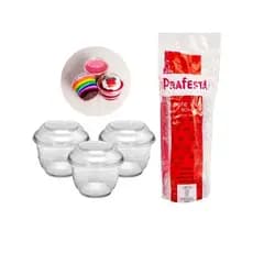 Kit 20 ou 40 Pote De Bolo E Doce 180ml Redondo C/ Tampa Descartável 60 Embalagem