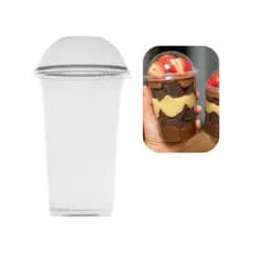 Kit 20 ou 40 Copo Da Felicidade Com Tampa Bolha 550ml Transparente