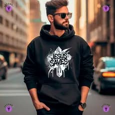 Moletom Canguru Adulto Jesus Cristo Salva Blusa De Frio Agasalho Casaco Unissex