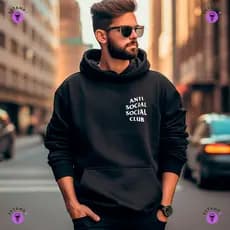 Moletom Canguru Blub Anti Social Blusa De Frio Agasalho Casaco Adulto Unissex