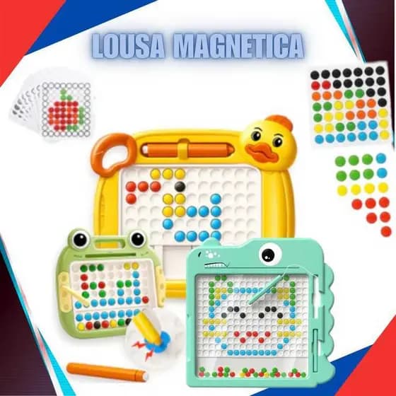 Lousa Mágica Caneta Magnética prancheta Infantil Educativo Cartelas Desenho
