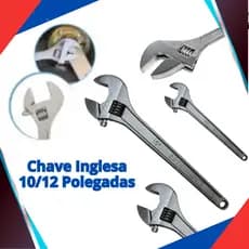 Chave Inglesa Ajustável 10-12POL（250-300MM）- Aço Carbono Cromado, Resistente a Aruela e Fricção