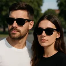 Óculos de Sol Quadrado UV400 Unissex Retrô Vintage Preto Estilo Justin para Homens e Mulheres