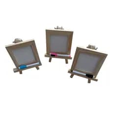 Kit Mini Lousa Branca E Mini Cavalete De Madeira Branco Mimo Brindes Lembrancinhas