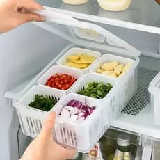 2/4/6 Grade Caixa Frigorífica Cesta De Drenagem De Frutas Vegetais Carne Cebola Gengibre Organizador