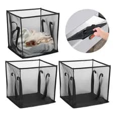 Cesto Organizador Multiuso Com alça Dobrável Impermeável Compacto e Resistente Ideal para Roupa Suja Brinquedos 33L