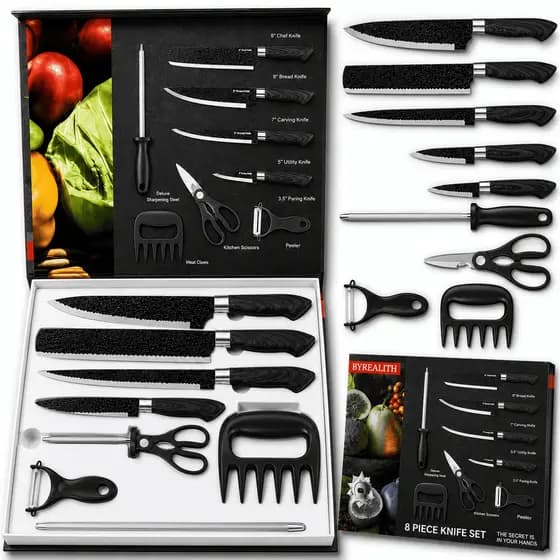 Kit Churrasco 08 Peças Gourmet Antiaderente Inox Corte Preciso Maleta Premium Kit Cozinha Completo Chef Profissional