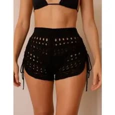 Short Feminino Saída De Praia Poliester Regulável Verão Confortável Roupa Feminina Tamanho Único