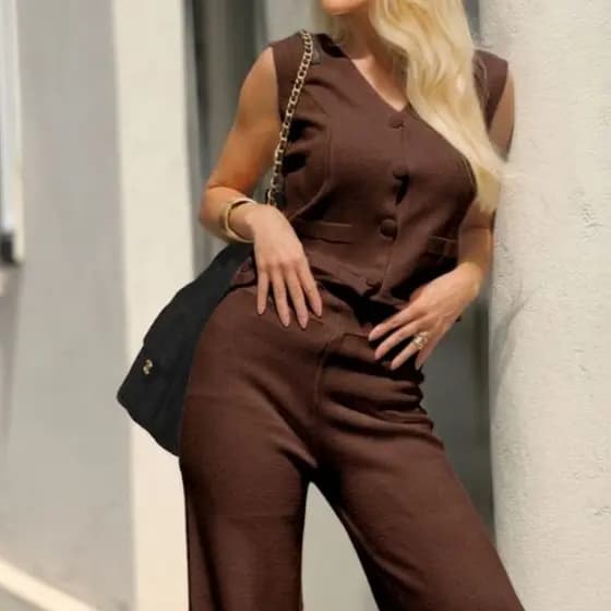 Conjunto Alfaiataria Feminino Colete + Calça Alfaiataria Feminina Roupa Feminina Elegante