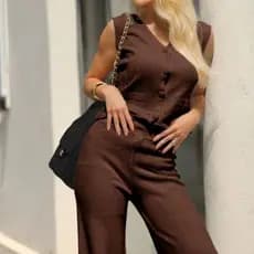 Conjunto Alfaiataria Feminino Colete + Calça Alfaiataria Feminina Roupa Feminina Elegante