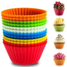 Kit 12 Mini Formas Silicone Cupcake Bolo Muffin Assadeira Para Bolo Forma De Cupcakes Ùtil Colorido