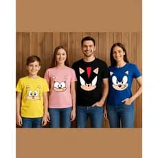 Camiseta Sonic  ou Tails ou Shadow ou Amy Rose ou Knuckles Infantil Adulto Plus Size