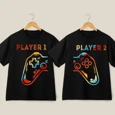 Camiseta T-Shirt Unissex Player 1 ou Player 2 ou Player 3 ou Player 4 Gamer Playstation Xbox Infantil Adulto Plus Size