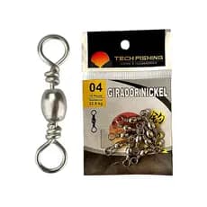 GIRADOR PARA PESCA NICKEL CARTELA com 10 unidades N°6 N°4 - VARIOS TAMANHOS PARA PESCA