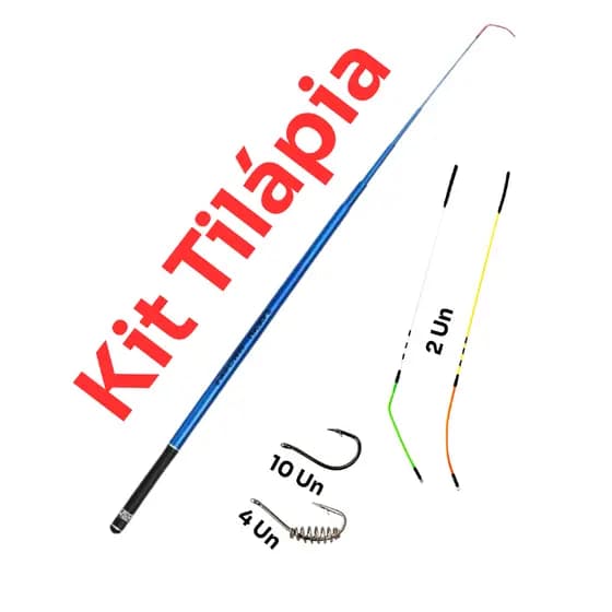 Kit Pesca Completo Vara Telescópica 2,70m ou 3m + 2 Ponteiras Inteligentes + Anzol Maruseigo c/ Mola + Anzol Chinu