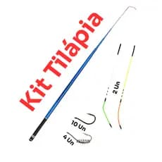 Kit Pesca Completo Vara Telescópica 2,70m ou 3m + 2 Ponteiras Inteligentes + Anzol Maruseigo c/ Mola + Anzol Chinu