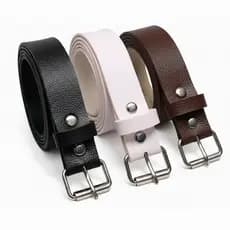 Kit 3 Cintos Femininos/Masculino Unissex Fivela Rolete Prata 2,5cm Trio Envio Rápido - Roselene