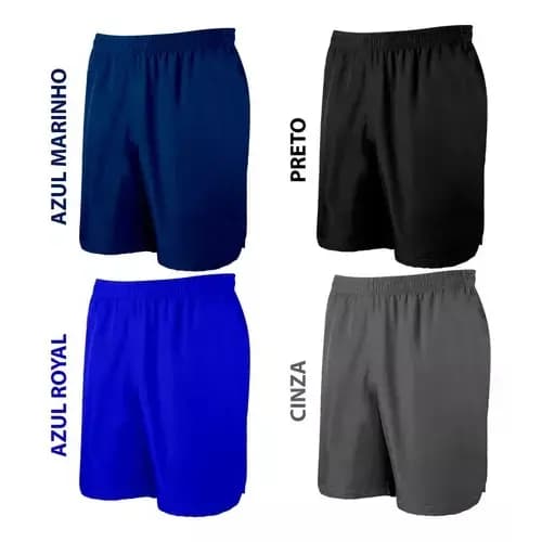 kit 4 BERMUDAS CALÇÃO PREMIUM MALHA FRIA FITNESS TREINO LISA SEM ESTAMPA UNISEX MASCULINO FEMININO