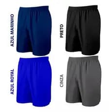 kit 4 BERMUDAS CALÇÃO PREMIUM MALHA FRIA FITNESS TREINO LISA SEM ESTAMPA UNISEX MASCULINO FEMININO