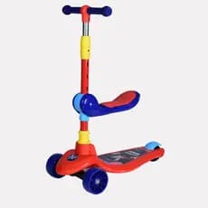Patinete Infantil 2 em 1 Assento Removível Azul Scooter 3 Rodas Brinquedo Menino Criança Segurança