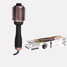 Escova Secadora Cabelo Profissional Bivolt 1300W 3 Temperaturas Alisa Modela Brilho Anti Frizz Íons