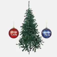 Árvore Natal Luxo Grande Verde 1,50m Altura PVC Base Ferro 380 Galhos Realista Cheia Desmontável