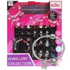 Kit Miçangas Completo Maleta Pulseiras Infantil Com Pingente Coroa Estrela E Peças De Metal