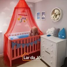 mosquiteiro para berço menina menino de teto sem dorsel cortinado berço de bebê padrão  americano sem abertura Lateral