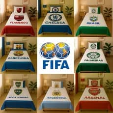 Lençol Solteiro Personalizado  Time de Futebol + Fronha – Jogo de Cama Torcida Brasileirão