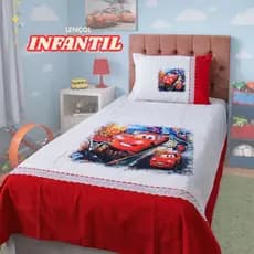 lençol solteiro infantil estampa de desenhos menino e menina acompanha 1 fronha de travesseiro