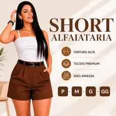 short alfaiataria feminino, short cintura alta, short social feminino, short elegante