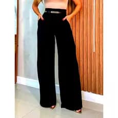 CALÇA ALFAIATARIA COM CINTO PANTALONA  FEMININA ELEGANTE CALÇA SOCIAL CINTURA ALTA