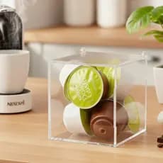 Porta Cápsulas Acrílico Cristal Cubo Organizador Para Cantinho Do Café